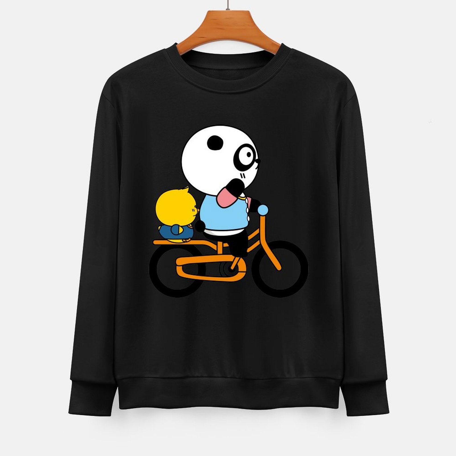 Front Patterned Long Sleeve TopOriginal Double-Stitched